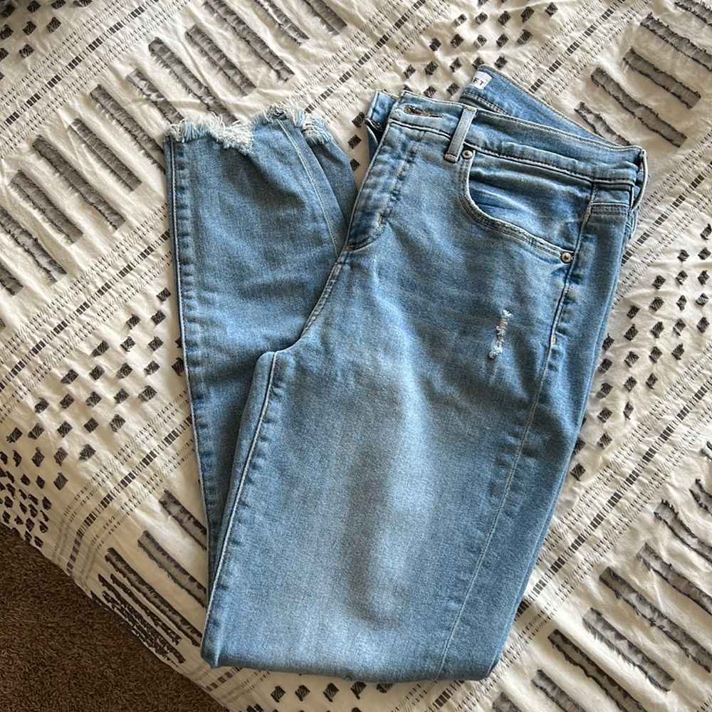 Loft, distressed skinny jeans
